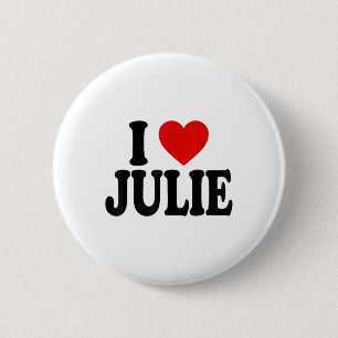 Chapa Redonda De 5 Cm I Heart Love Julie _1