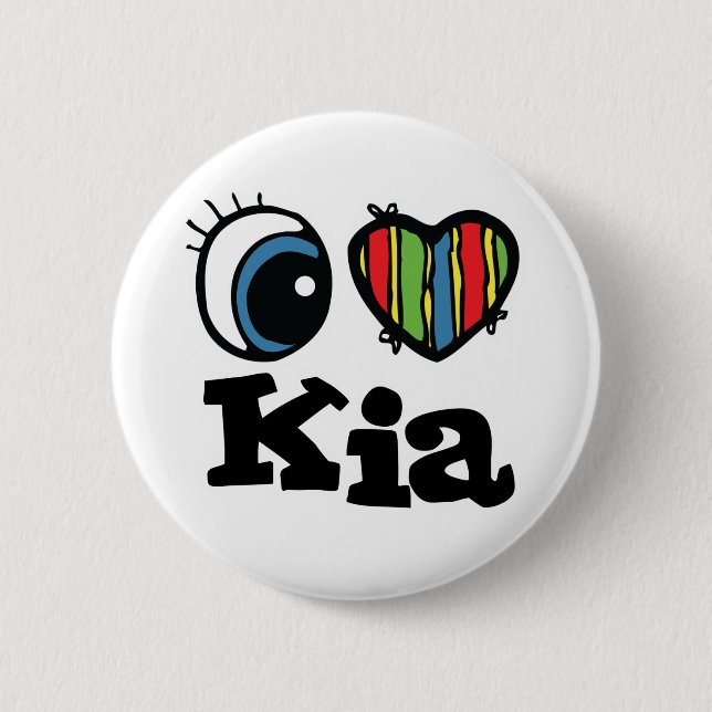 Chapa Redonda De 5 Cm I Heart (Love) Kia (Anverso)