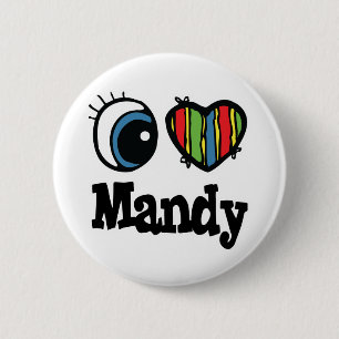Chapa Redonda De 5 Cm I Heart (Love) Mandy