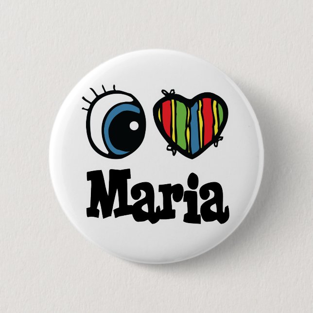 Chapa Redonda De 5 Cm I Heart (Love) Maria (Anverso)
