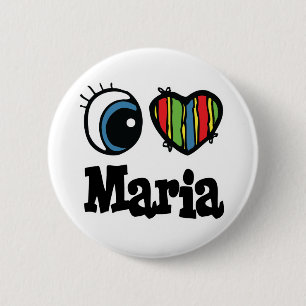 Chapa Redonda De 5 Cm I Heart (Love) Maria