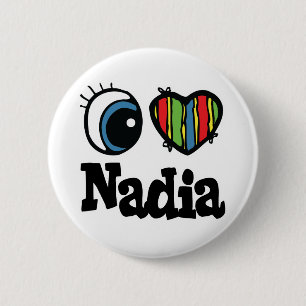 Chapa Redonda De 5 Cm I Heart (Love) Nadia