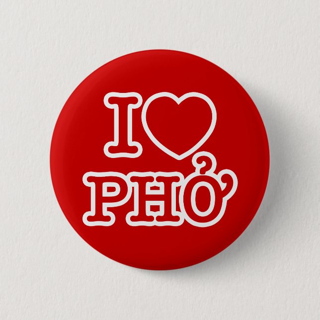 Chapa Redonda De 5 Cm I Heart (Love) Pho (Anverso)