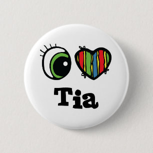 Chapa Redonda De 5 Cm I Heart (Love) Tia