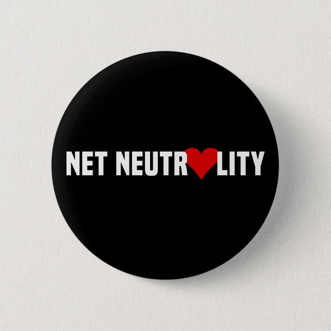 Chapa Redonda De 5 Cm I Heart Net Neutrality (Anverso)