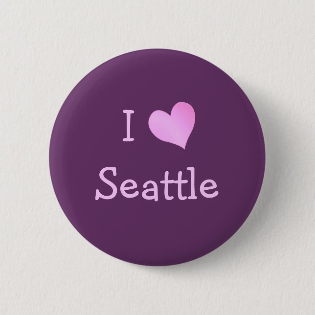 Chapa Redonda De 5 Cm I Heart Seattle (Anverso)