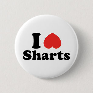Chapa Redonda De 5 Cm I Heart Sharts