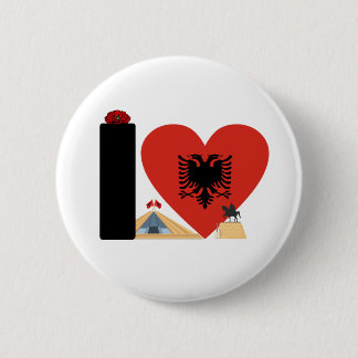 Chapa Redonda De 5 Cm I LOVE ALBANIA - For real Albanians!
