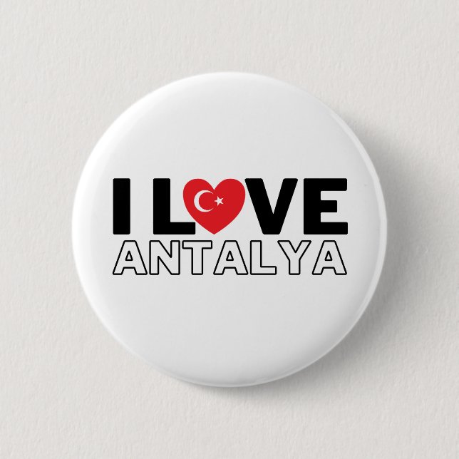 Chapa Redonda De 5 Cm I Love Antalya - For the true Antalyans! (Anverso)