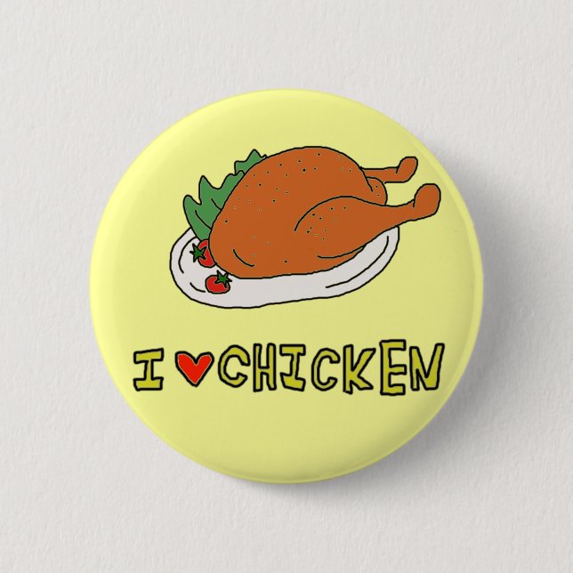 CHAPA REDONDA DE 5 CM I LOVE CHICKEN (Anverso)
