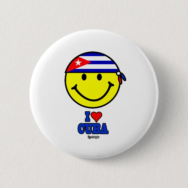 CHAPA REDONDA DE 5 CM I LOVE CUBA (Anverso)