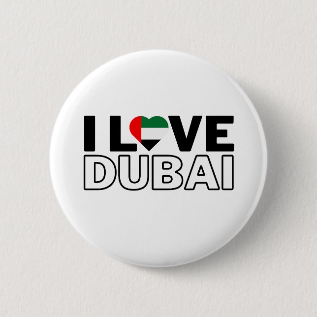 Chapa Redonda De 5 Cm I LOVE DUBAI - For real Dubaians! (Anverso)