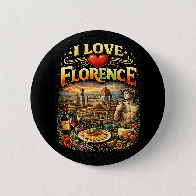 Chapa Redonda De 5 Cm I Love Florence (Anverso)