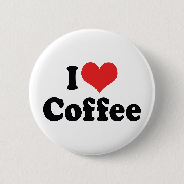 Chapa Redonda De 5 Cm I Love Heart Coffee - Java Caffeine Lover (Anverso)