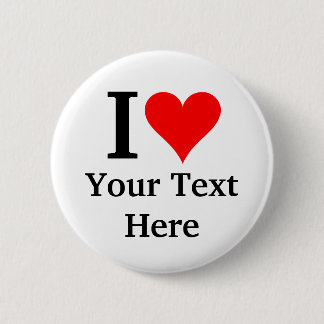 Chapa Redonda De 5 Cm I Love (Heart) Personalizable Button Badge