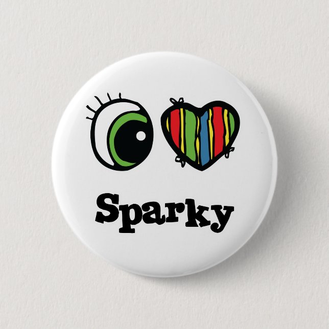 Chapa Redonda De 5 Cm I Love (Heart) Sparky (Anverso)