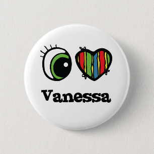 Chapa Redonda De 5 Cm I Love (Heart) Vanessa
