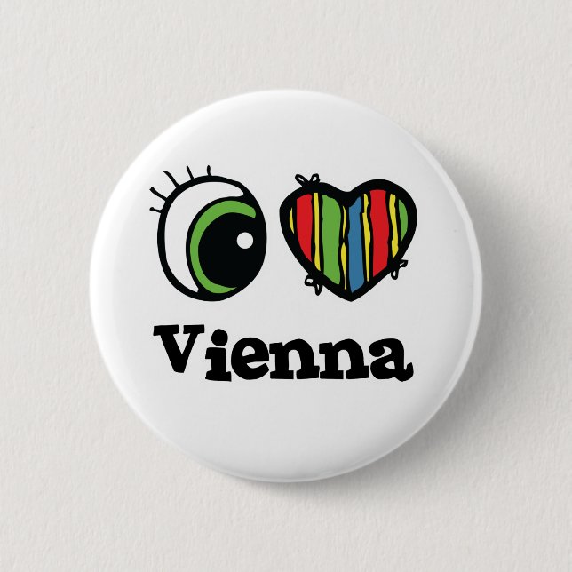 Chapa Redonda De 5 Cm I Love (Heart) Vienna (Anverso)