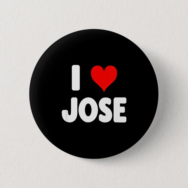 Chapa Redonda De 5 Cm I Love Jose - Heart  (Anverso)