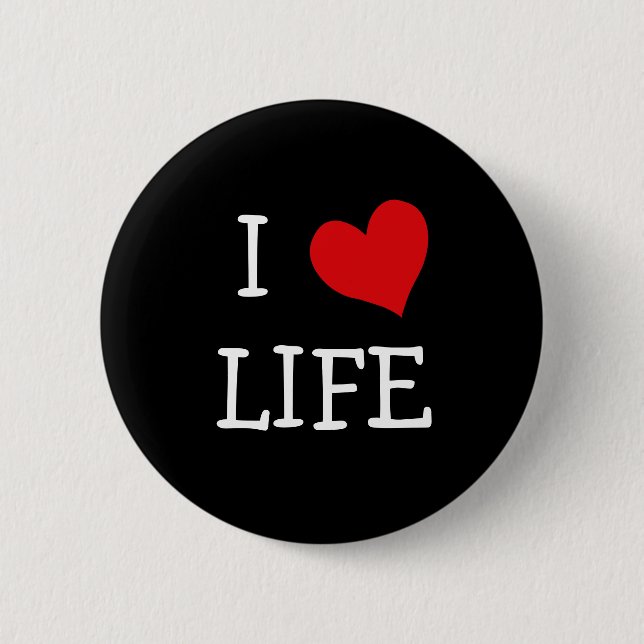 Chapa Redonda De 5 Cm I Love Life (Anverso)