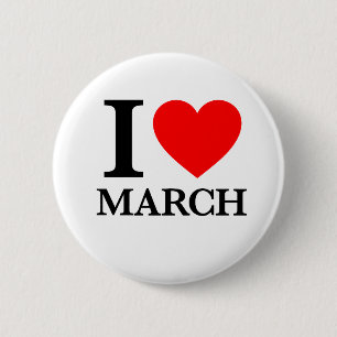Chapa Redonda De 5 Cm I Love March