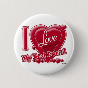 Chapa Redonda De 5 Cm I Love My Best Friend red - heart