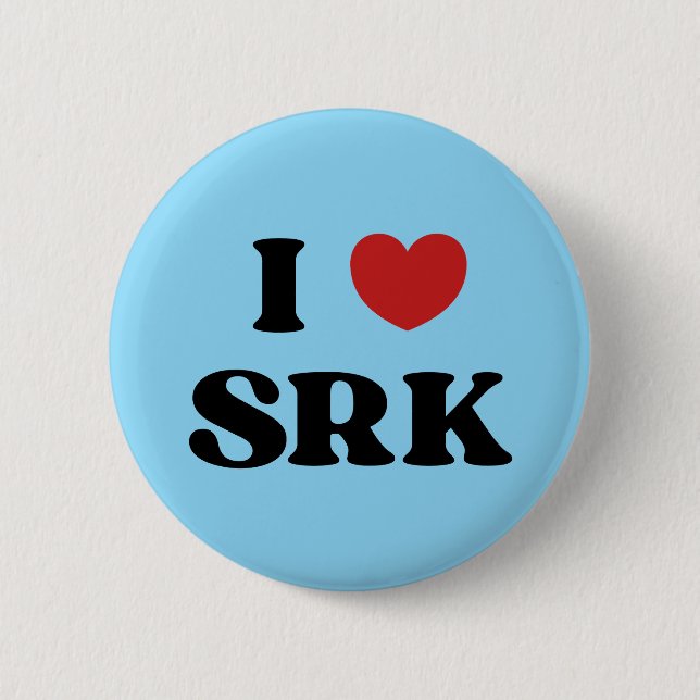 Chapa Redonda De 5 Cm I Love SRK - I Love Shahrukh Khan (Anverso)