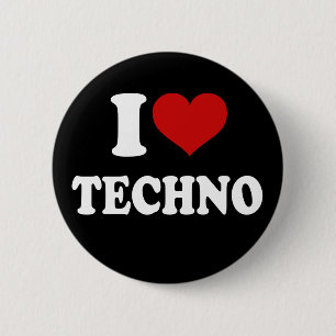 Chapa Redonda De 5 Cm I Love Techno