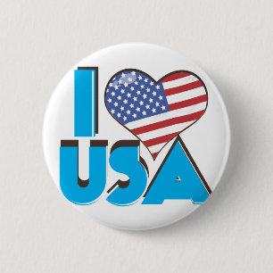 Chapa Redonda De 5 Cm I Love USA Retro 80s