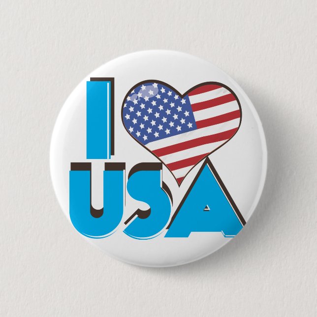 Chapa Redonda De 5 Cm I Love USA Retro 80s (Anverso)