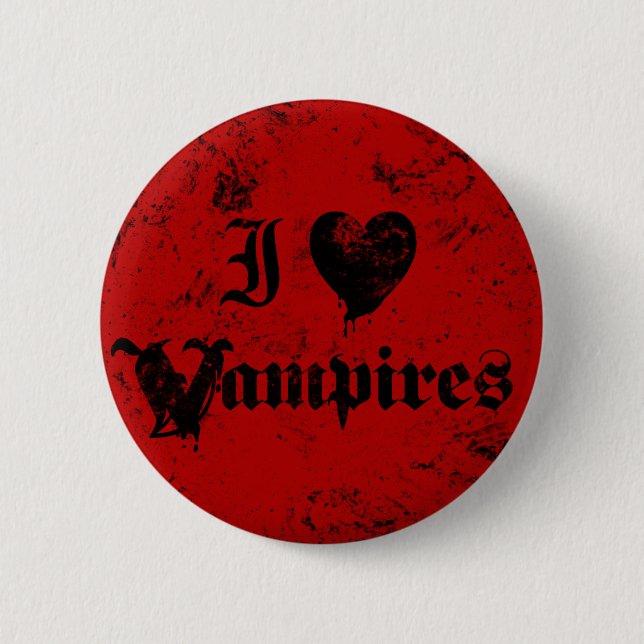 Chapa Redonda De 5 Cm I Love Vampires (Anverso)
