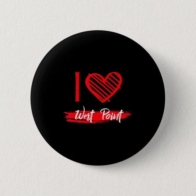 Chapa Redonda De 5 Cm I Love West Int I Heart West Int  (Anverso)