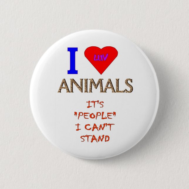 CHAPA REDONDA DE 5 CM I LUV ANIMALS (Anverso)