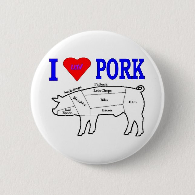 CHAPA REDONDA DE 5 CM I LUV PORK (Anverso)