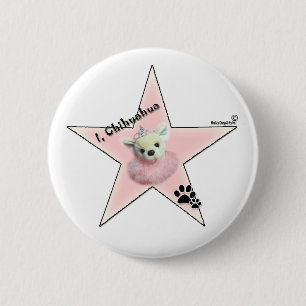 Chapa Redonda De 5 Cm I, Pin de la estrella de Hollywood de la chihuahua