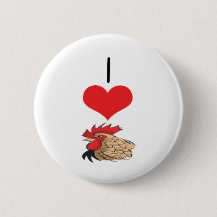 Chapa Redonda De 5 Cm I pollos del corazón (amor), gallos