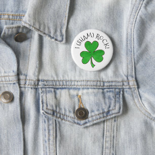 Chapa Redonda De 5 Cm I (Sham) Rock Lucky Irish Green Shamrock Clover