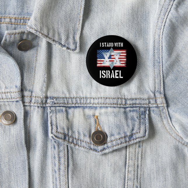 Chapa Redonda De 5 Cm i stand with israel (In situ)