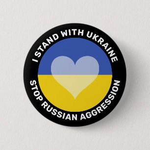 Chapa Redonda De 5 Cm I stand with Ukraine anti war Button