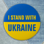 Chapa Redonda De 5 Cm I Stand With Ukraine Support Ukranian Flag<br><div class="desc">Ukraine Flag in blue and yellow to show support for Ukranian peace and freedom. I Stand With Ukraine Support Ukranian Flag button</div>