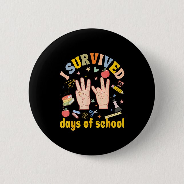 Chapa Redonda De 5 Cm I Survived 67 Days Of School American Sign Languag (Anverso)