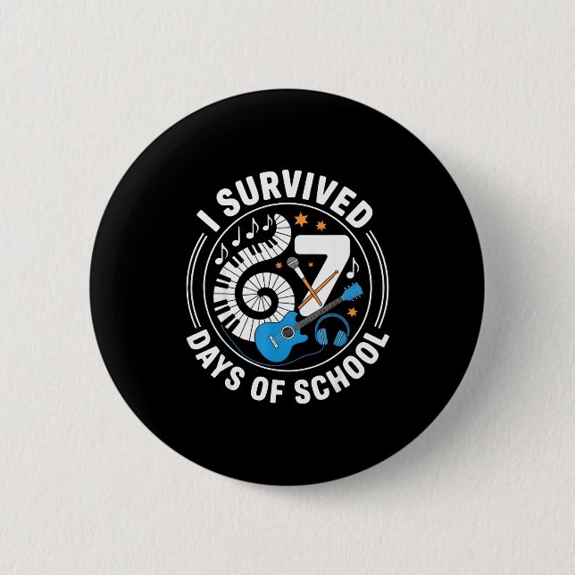 Chapa Redonda De 5 Cm I Survived 67 Days Of School - Teachers Students M (Anverso)
