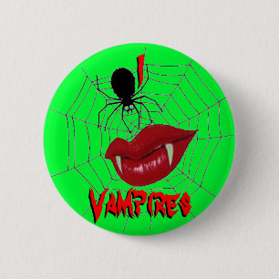 Chapa Redonda De 5 Cm I vampiros del corazón {verde lima}