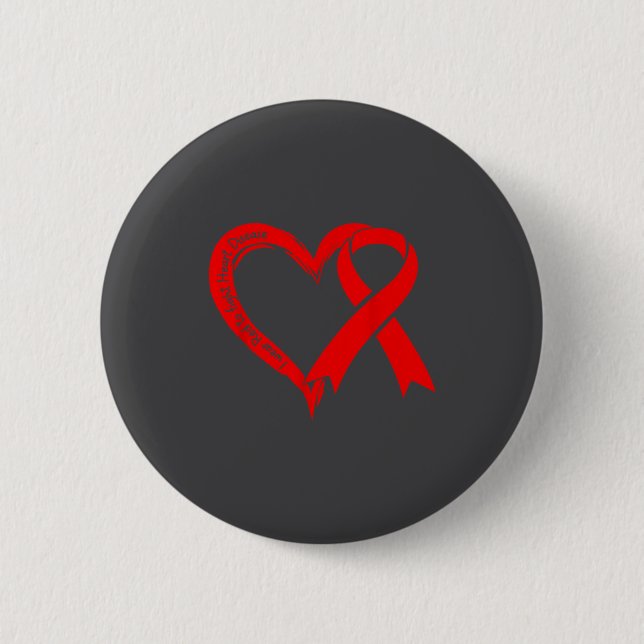Chapa Redonda De 5 Cm I Wear Red To Fight Heart Disease Awareness Heart  (Anverso)