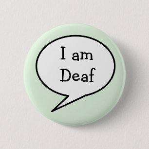 Chapa Redonda De 5 Cm Iam Deaf, conciencia