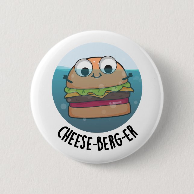 Chapa Redonda De 5 Cm Ice-berg Funny Cheeseburger Pun (Anverso)
