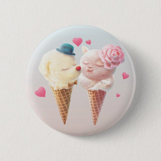 Chapa Redonda De 5 Cm Ice Cream Love (Anverso)