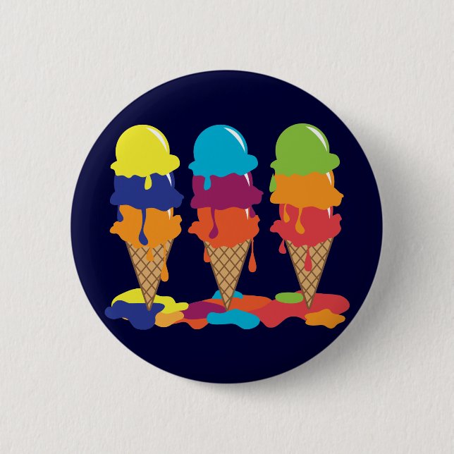 Chapa Redonda De 5 Cm Ice Cream Pin (Anverso)