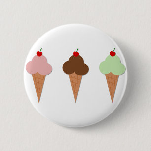 Chapa Redonda De 5 Cm Ice Cream Trio