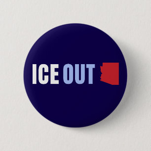 Chapa Redonda De 5 Cm ICE FUERA Arizona Anti Trump